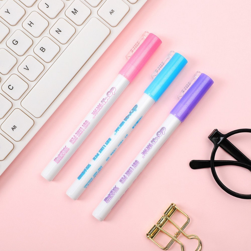 1 Buc Desen Manga Art Marker Pixuri 8 Culori Highlighter Markers Rechizite de Artă DIY Scrapbooking Rechizite școlare Papetarie