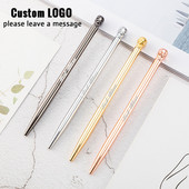 Безплатно гравиране лого Метална неутрална химикалка Творческа забавна прекрасна метална химикалка с форма на череп Ученически консумативи Подпис Офис подарък Химикалка