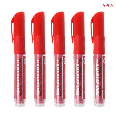 5 τμχ Σβήσιμο στυλό μαρκαδόρου λευκού πίνακα Dry-Erase Sign Ink Refillable Markers Σχολικά είδη γραφείου Δώρο μαθητή C26