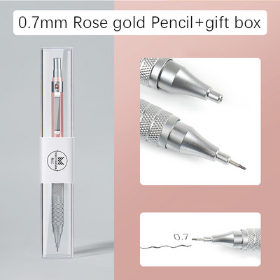 Metalna automatska olovka niske gravitacije 0,3/0,5/0,7/2,0 mm Profesionalna mehanička olovka za crtanje i pisanje Uredski školski pribor