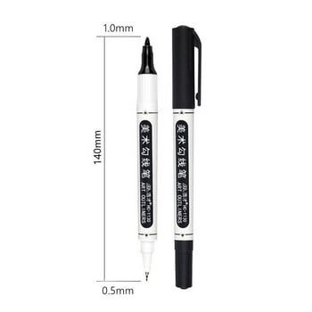 Διπλή μύτη Αδιάβροχη Μόνιμη Διπλή μύτη 0,5/1,0 mm Nib Fine & Ultra-Fine Points, Μαύρο Μπλε Κόκκινο Μαρκαδόρο Μαρκαδόρο Γραφείο