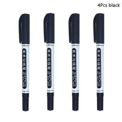 Dvostruki vrh, vodootporan, trajni dvostruki vrh, 0,5/1,0 mm Fine i ultra-fine šiljke, crno-plavo-crvene umjetničke olovke Uredski pribor