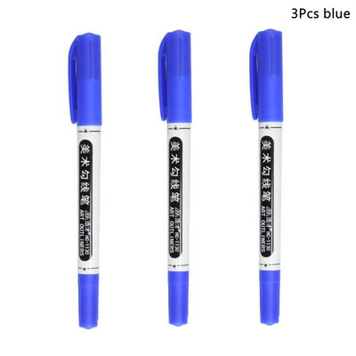 Dvostruki vrh, vodootporan, trajni dvostruki vrh, 0,5/1,0 mm Fine i ultra-fine šiljke, crno-plavo-crvene umjetničke olovke Uredski pribor