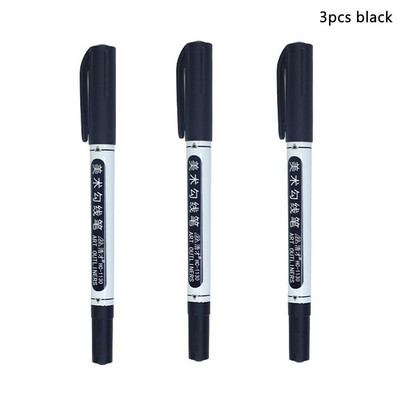 Dvostruki vrh, vodootporan, trajni dvostruki vrh, 0,5/1,0 mm Fine i ultra-fine šiljke, crno-plavo-crvene umjetničke olovke Uredski pribor