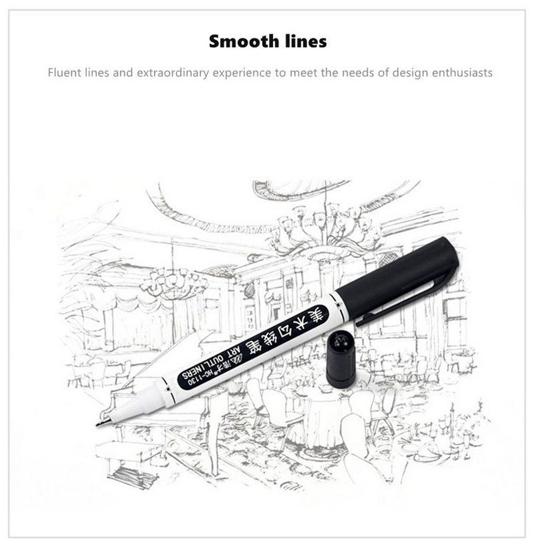 Dvostruki vrh, vodootporan, trajni dvostruki vrh, 0,5/1,0 mm Fine i ultra-fine šiljke, crno-plavo-crvene umjetničke olovke Uredski pribor