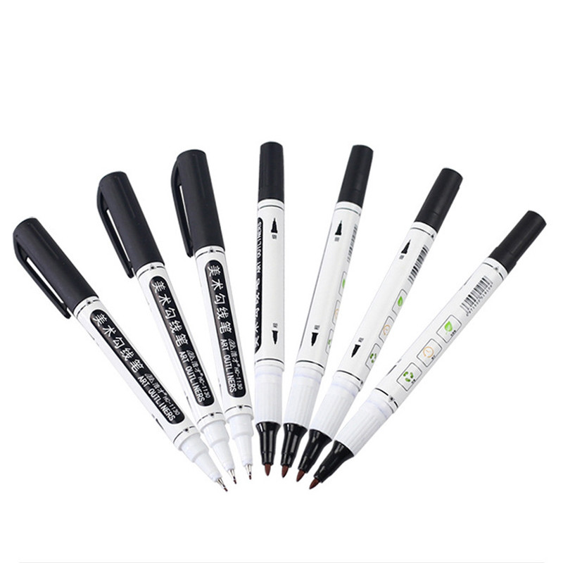 Dvostruki vrh, vodootporan, trajni dvostruki vrh, 0,5/1,0 mm Fine i ultra-fine šiljke, crno-plavo-crvene umjetničke olovke Uredski pribor