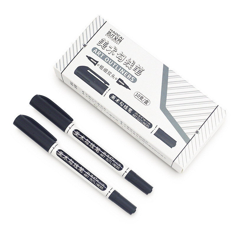 Dvostruki vrh, vodootporan, trajni dvostruki vrh, 0,5/1,0 mm Fine i ultra-fine šiljke, crno-plavo-crvene umjetničke olovke Uredski pribor