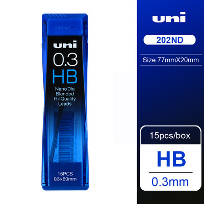 UNI 202ND Олово за молив 0,3/0,5/0,7/0,9 mm Нано екстра твърд механичен пълнител за молив Kuru Toga Smooth Writing HB/2H/2B Канцеларски материали