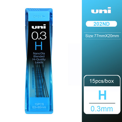UNI 202ND Олово за молив 0,3/0,5/0,7/0,9 mm Нано екстра твърд механичен пълнител за молив Kuru Toga Smooth Writing HB/2H/2B Канцеларски материали