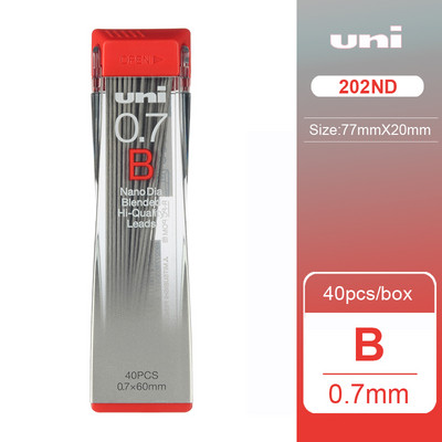 UNI 202ND Олово за молив 0,3/0,5/0,7/0,9 mm Нано екстра твърд механичен пълнител за молив Kuru Toga Smooth Writing HB/2H/2B Канцеларски материали