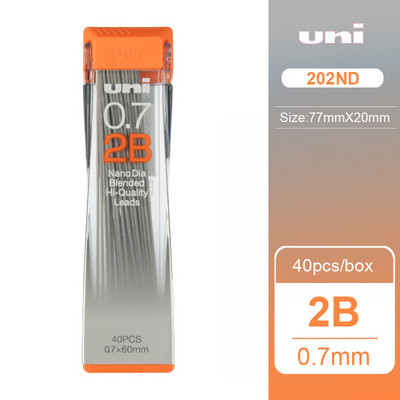 UNI 202ND Олово за молив 0,3/0,5/0,7/0,9 mm Нано екстра твърд механичен пълнител за молив Kuru Toga Smooth Writing HB/2H/2B Канцеларски материали