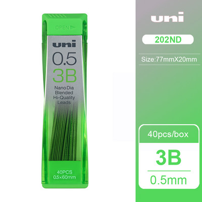 UNI 202ND Олово за молив 0,3/0,5/0,7/0,9 mm Нано екстра твърд механичен пълнител за молив Kuru Toga Smooth Writing HB/2H/2B Канцеларски материали