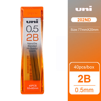 UNI 202ND Олово за молив 0,3/0,5/0,7/0,9 mm Нано екстра твърд механичен пълнител за молив Kuru Toga Smooth Writing HB/2H/2B Канцеларски материали