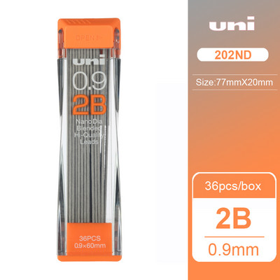 UNI 202ND Олово за молив 0,3/0,5/0,7/0,9 mm Нано екстра твърд механичен пълнител за молив Kuru Toga Smooth Writing HB/2H/2B Канцеларски материали