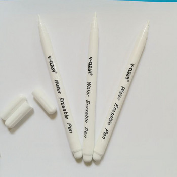 VCLEAR Водоразтворима химикалка Бял цвят 3 бр. Моещо се мастило Текстилна кожа Изтриваема писалка за маркиране Плат изтриваема писалка