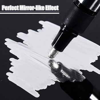 Течен огледален маркер Сребърни маркери Химикалки Направи си сам отразяващи бои Химикалки Огледални маркери Финишно покритие Метално изкуство Химикалка за занаяти