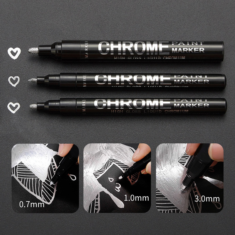 Tekući zrcalni marker Srebrni markeri Olovka DIY Reflektirajuće obojene olovke Zrcalni markeri Završna obrada Metalna umjetnička olovka za rukotvorine