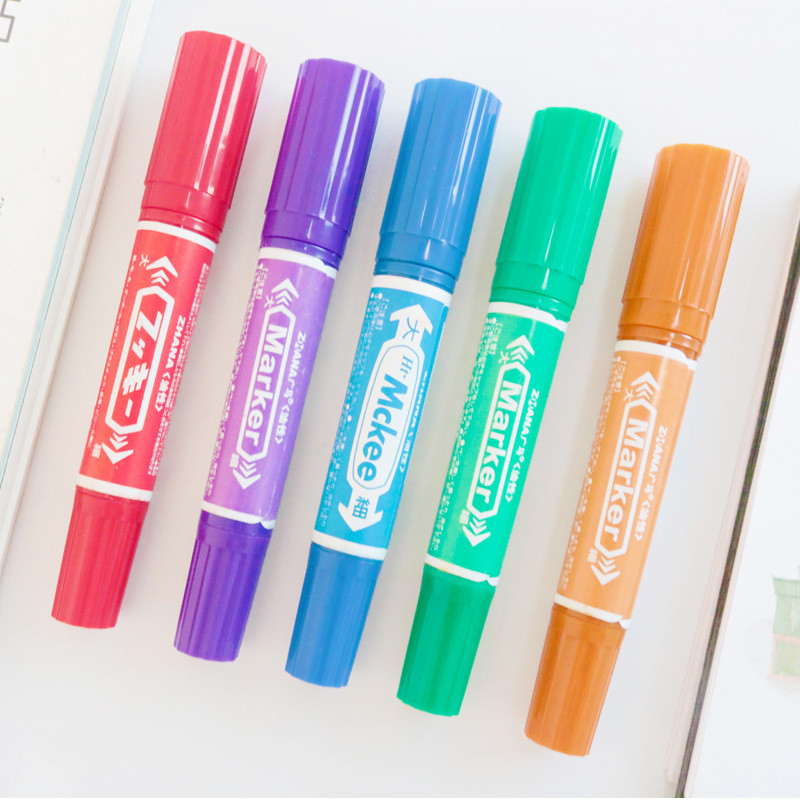 12 boja markera s dvostrukom glavom Uljni trajni marker vodootporan brzo sušeći umjetnički slikarski pribor Dobavljači školskih ureda