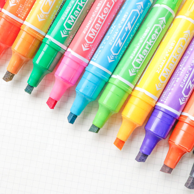 12 boja markera s dvostrukom glavom Uljni trajni marker vodootporan brzo sušeći umjetnički slikarski pribor Dobavljači školskih ureda