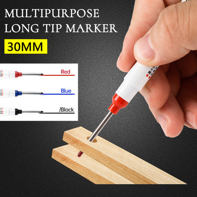 1/3Pcs/set 30mm dugi markeri za glavu Građevinska olovka za duboke rupe Stolarska olovka Olovka za dekoraciju kupaonice Alat za označavanje drva
