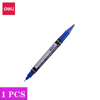 DeLi 3 kom/set trajnih markera s dvostrukim vrhom, fina točka, (crna, plava, crvena) tinta, 0,5 mm-1 mm Papir CD Staklo Tkanina Označavanje bojom