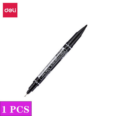 DeLi 3 kom/set trajnih markera s dvostrukim vrhom, fina točka, (crna, plava, crvena) tinta, 0,5 mm-1 mm Papir CD Staklo Tkanina Označavanje bojom