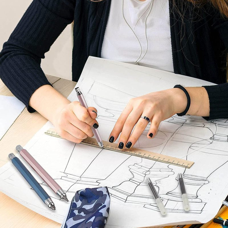Metalna mehanička olovka 5,6 mm Alat za crtanje umjetničkih slika Umjetnička školska skica Dizajn stripova Automatska olovka Student Kawaii pribor