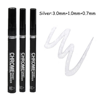 Haile Reflective Mirror Pen Paint Метална хромирана плоча Сребърен маркер от розово злато DIY Liquid Signature Model High-gloss Electroplatin