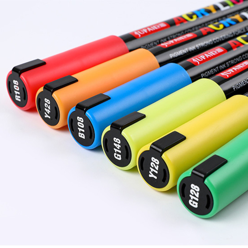 36 spalvų meno žymeklis akrilo dažų teptukas, rašiklis, uolų tapyba, akmuo, keramika, stiklas, medinė drobė, „pasidaryk pats“ graffiti piešimo reikmenys