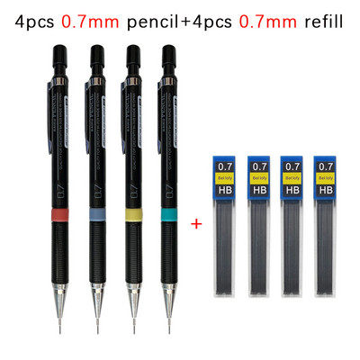 8 komada mehaničke olovke sa setom šipki za ponovno punjenje 0,3 mm 0,5 mm 0,7 mm 0,9 mm zamjenjive automatske olovke za uredske školske papire