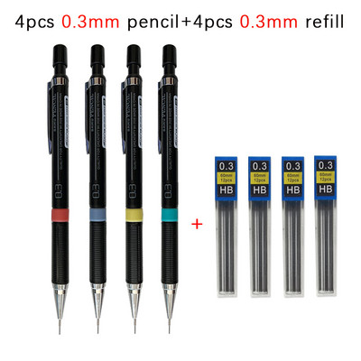 8 komada mehaničke olovke sa setom šipki za ponovno punjenje 0,3 mm 0,5 mm 0,7 mm 0,9 mm zamjenjive automatske olovke za uredske školske papire