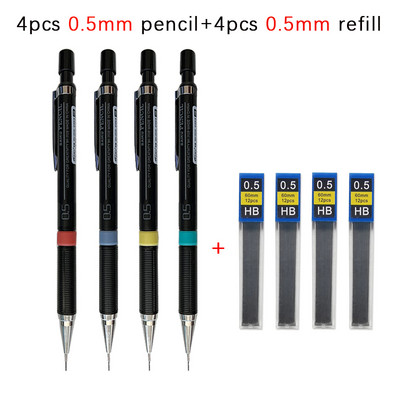 8 komada mehaničke olovke sa setom šipki za ponovno punjenje 0,3 mm 0,5 mm 0,7 mm 0,9 mm zamjenjive automatske olovke za uredske školske papire