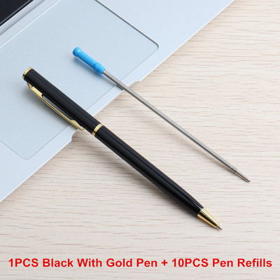 2/11/20/KOM Materijal kemijske olovke Metalne olovke za školski ured Rotirajući stil Pisaća točka 0,7 mm tinta Crnoplava papirna olovka