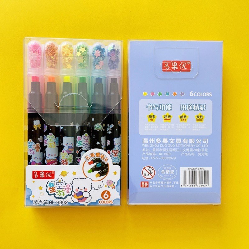 6 vnt./rinkinys Mielas žvaigždės antspaudų paryškintuvas, spalvotas meno žymeklis „pasidaryk pats“ rankinis rašiklis Biuro reikmenys Studentų mokyklos piešimo reikmenys