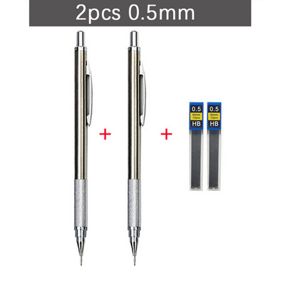 0,5 0,7 0,9 1,3 2,0 mm komplet mehaničkih olovaka od punog metala, umjetničko crtanje, slikanje, automatska olovka s rubovima Uredski školski pribor
