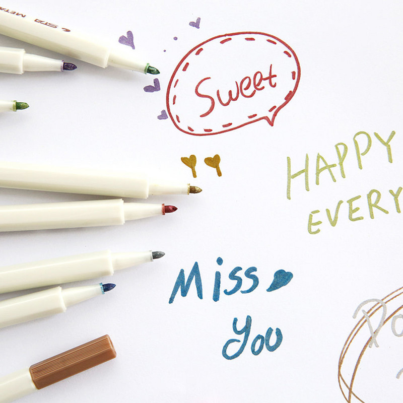 10 spalvų STA Fineliner Metalinis žymeklis rašiklio įdėklas flomasteriai Teptukų sąrašo dienoraštis piešimo mokyklos raštinės reikmenys meno reikmenys