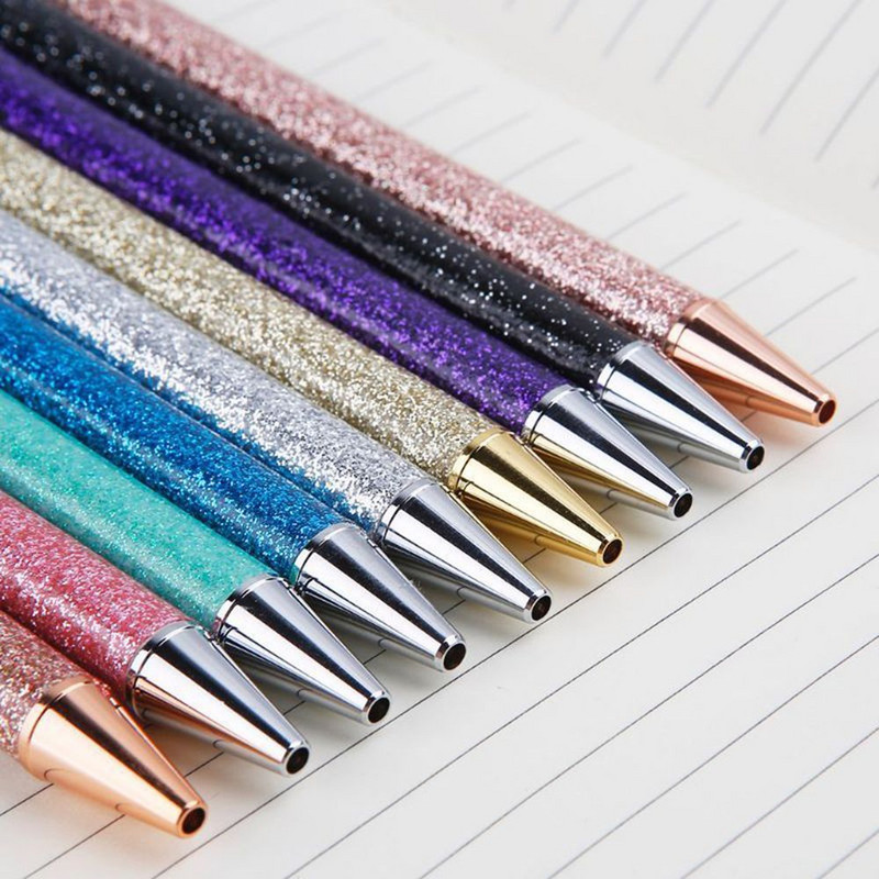 Limit shows Moda lux Bling bibelouri pix din metal 1,0 mm cu sclipici pixuri cu flux de ulei Papetărie de birou cadouri