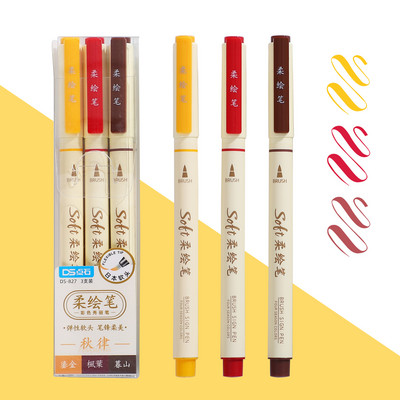 JIANWU 3 buc/set Patru anotimpuri Pix moale pentru pictură Student Desen Scriere DIY Jurnal Artă Markere Pixuri Papetarie Rechizite școlare