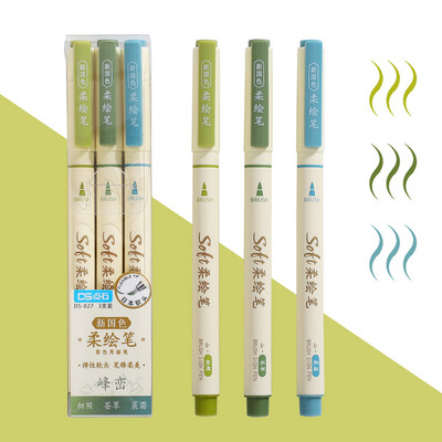 JIANWU 3 buc/set Patru anotimpuri Pix moale pentru pictură Student Desen Scriere DIY Jurnal Artă Markere Pixuri Papetarie Rechizite școlare