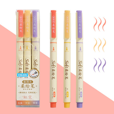 JIANWU 3 buc/set Patru anotimpuri Pix moale pentru pictură Student Desen Scriere DIY Jurnal Artă Markere Pixuri Papetarie Rechizite școlare