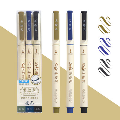 JIANWU 3 buc/set Patru anotimpuri Pix moale pentru pictură Student Desen Scriere DIY Jurnal Artă Markere Pixuri Papetarie Rechizite școlare