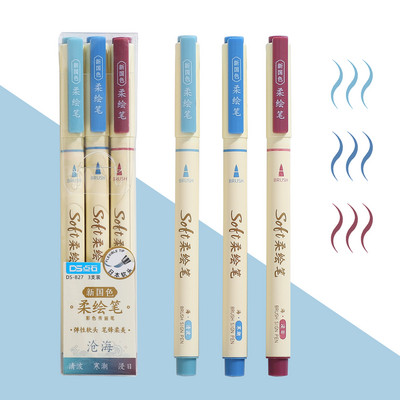 JIANWU 3 buc/set Patru anotimpuri Pix moale pentru pictură Student Desen Scriere DIY Jurnal Artă Markere Pixuri Papetarie Rechizite școlare