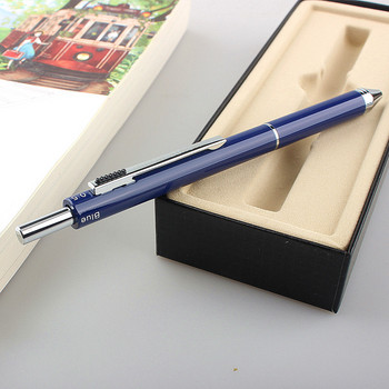 Многоцветна метална химикалка 4 в 1 с пълнители за химикалки в 3 цвята и автоматичен молив Водач Ученици Ученически пособия Канцеларски материали Подаръци