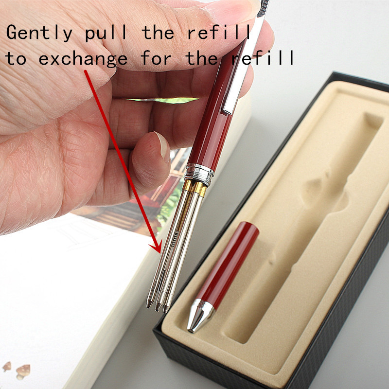 4 viename daugiaspalvis metalinis rašiklis su 3 spalvų rutulinių rašiklių užpildais ir automatiniu pieštuku mokiniams, raštinės reikmenų dovanos