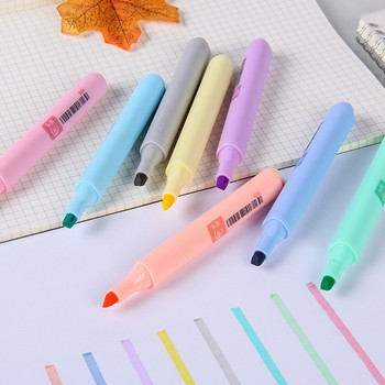8 τεμάχια/σετ Macaron Series Kawaii Creative Fluorescent Μολύβι Highlighter Μολύβι Καραμέλα Χρώμα Μαρκαδόροι Σχεδίασης Στυλό Φοιτητικά χαρτικά