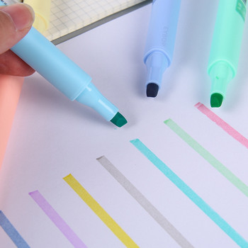 8 τεμάχια/σετ Macaron Series Kawaii Creative Fluorescent Μολύβι Highlighter Μολύβι Καραμέλα Χρώμα Μαρκαδόροι Σχεδίασης Στυλό Φοιτητικά χαρτικά