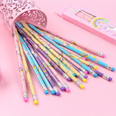 12 gab./Komplekts Jauki Kawaii karikatūra vienradzis zīmulis HB Skices priekšmeti Zīmējums Kancelejas preces Studentu skolas biroja piederumi bērniem Dāvana