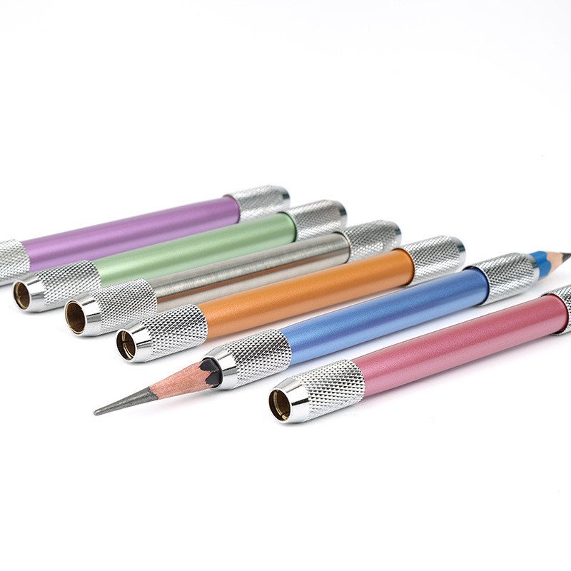 Metalni produžetak olovke u boji s dvostrukom glavom, podesivi držač, skica, školsko uredsko slikanje, umjetnički pribor, alat za pisanje