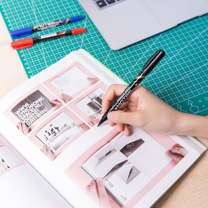 3 KOM DELI trajni markeri Olovka za crtanje s dva vrha za slikanje i označavanje s Fineliner olovkom za pisanje