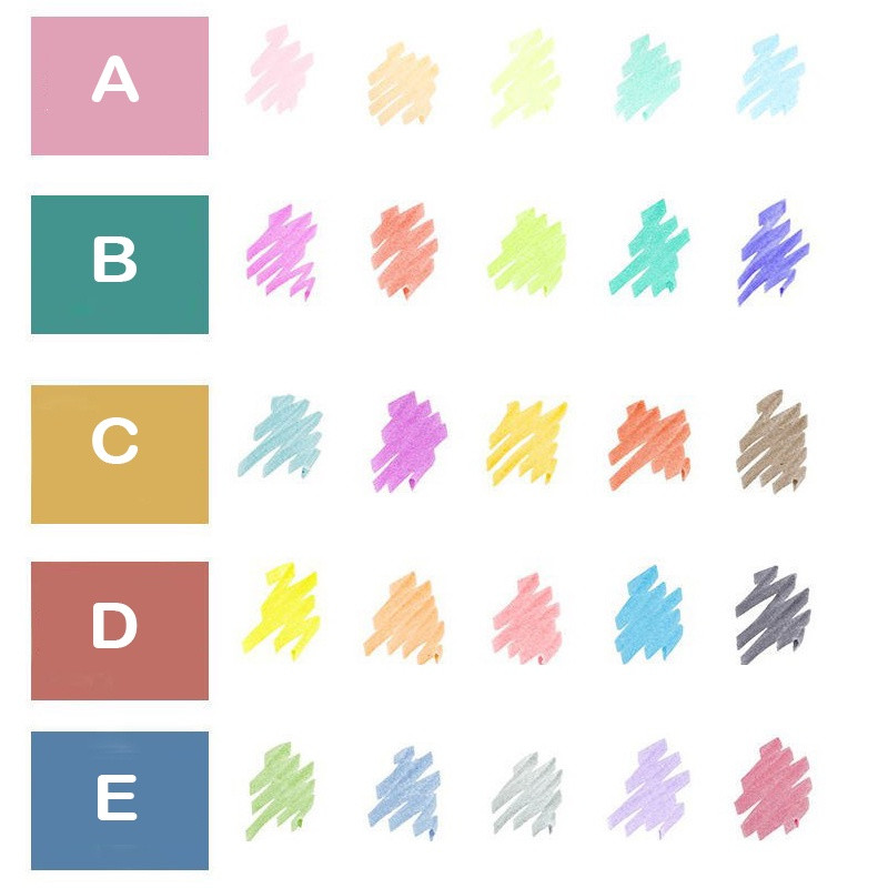 Set od 5 komada pastelnih markera, fluorescentne olovke za označavanje s dvostrukom glavom, umjetnički markeri, školski pribor